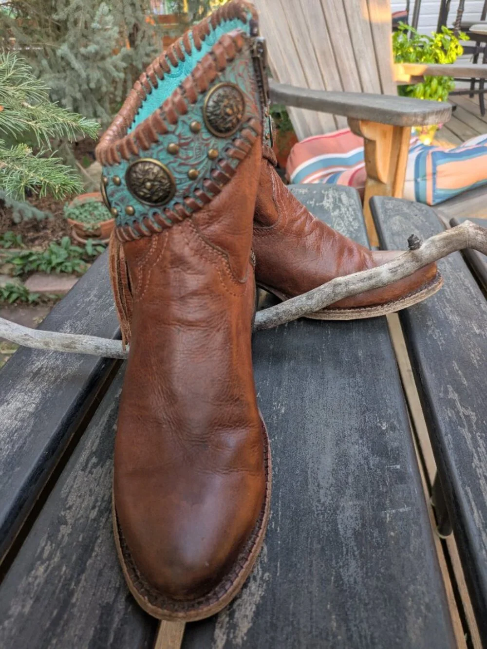 Corral Women's Western Concho Ankle Boots (Style A3196) Size 8 Cowgirl!.